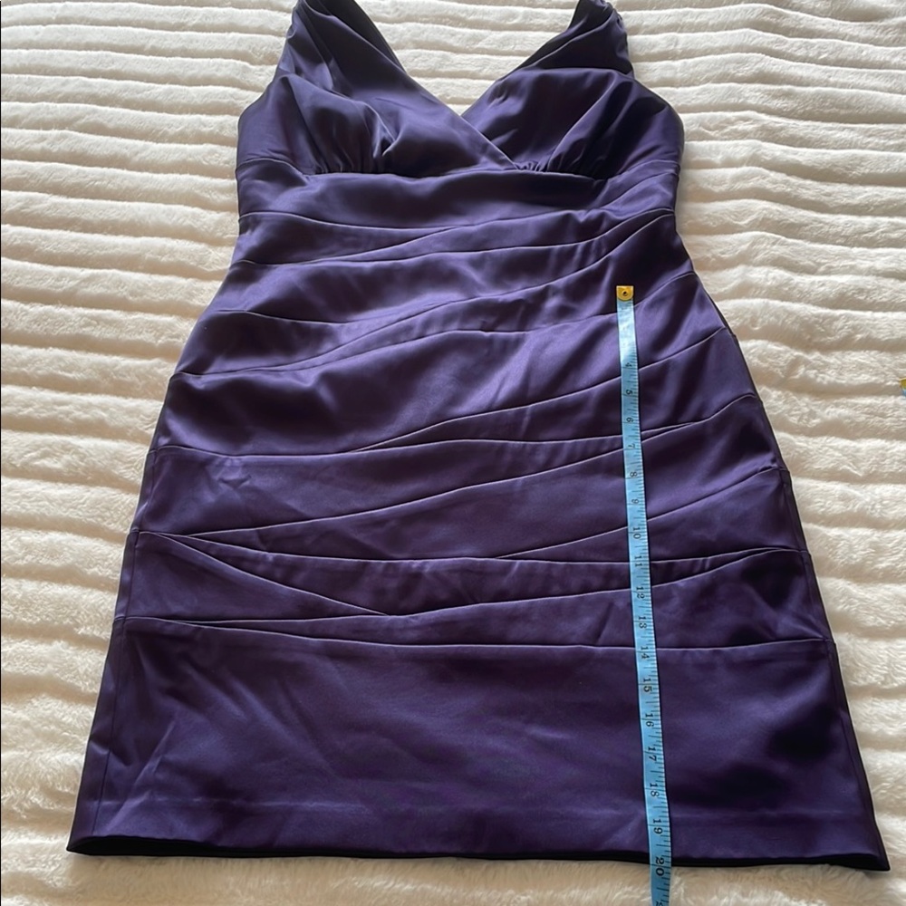 🇨🇦 Le chateau Elegant Dark Purple Sleeveless Satin Dress, size medium - Picture 15 of 17